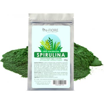 e-Fiore Maska naturalna Spirulina 100% 30g detox i jędrna skóra