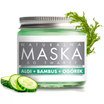 e-Fiore Maska zielona Algi Bambus Ogórek 100% naturalna 40g Cera dojrzała i naczyniowa Spirulina
