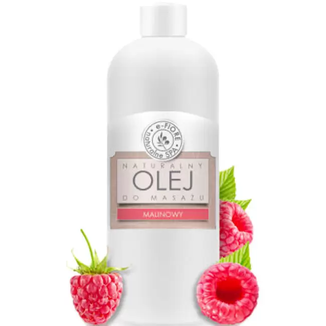 e-Fiore Naturalny olej do masażu malinowy 500ml SPA Witamina E