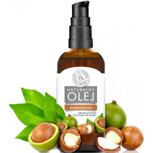 e-Fiore Naturalny Olejek z orzechów Makadamia nierafinowany 100ml Macadamia do suchej skóry i włosów