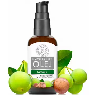 e-Fiore Olej TAMANU nierafinowany 50ml zielone złoto na zniszczoną skórę i wypryski