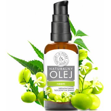 e-Fiore Olej z Miodli indyjskiej nierafinowany NEEM 50ml naturalny antyseptyk, łupież, łuszczyca