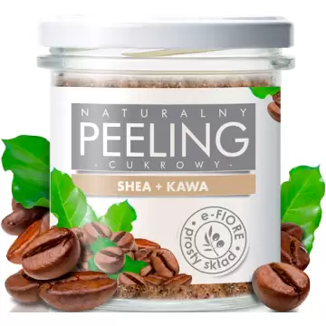 e-Fiore Peeling cukrowy kawowy z masłem Shea i Olejkami 300g gęsty o zapachu kawy