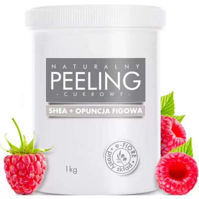 e-Fiore Peeling cukrowy Malinowy z masłem Shea + olej z Malin 1kg gęsty o obłędnym zapachu