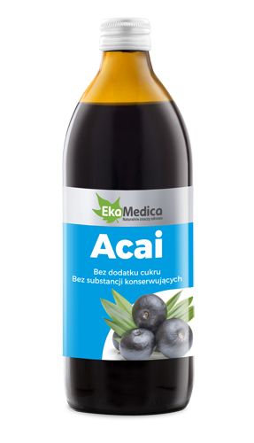 EkaMedica Acai sok z Jagody Acai 100% 500ml - suplement diety