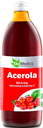 EkaMedica Acerola sok z Aceroli 1000ml Naturalna Witamina C - suplement diety