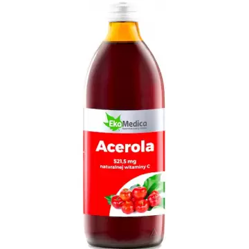 EkaMedica Acerola sok z Aceroli 1000ml Naturalna Witamina C - suplement diety