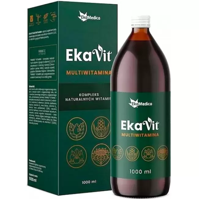 EkaMedica Ekavit Multiwitamina Plus 1000ml - suplement diety Kompleks naturalnych witamin 1l