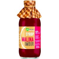 EkaMedica Syrop Malina Imbir 60% Soku 300ml Cukier Trzcinowy