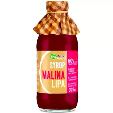 EkaMedica Syrop Malina Lipa 60% Soku 300ml Cukier Trzcinowy