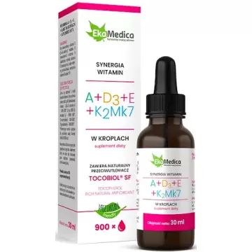 EkaMedica Witamina A + D3 + E + K2Mk7 30ml spray ADEK Odporność Wzrok Kości