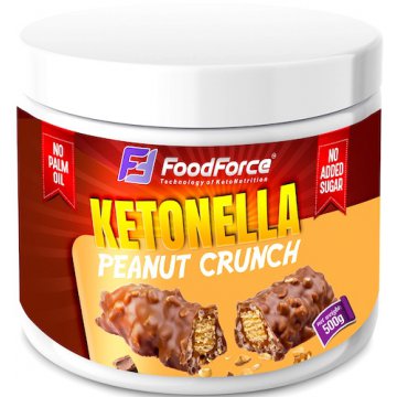 FoodForce Ketonella Peanut Crunch 500g krem orzechowy dieta Keto