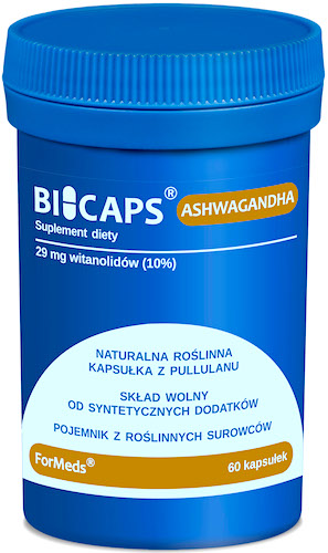 ForMeds BICAPS Ashwagandha 290mg 60kaps vege 10% witanolidów - suplement diety