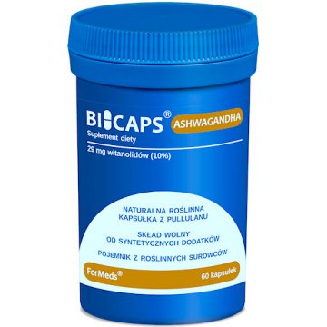 ForMeds BICAPS Ashwagandha 290mg 60kaps vege 10% witanolidów - suplement diety