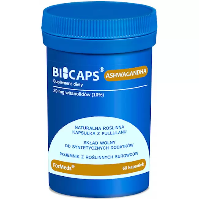 ForMeds BICAPS Ashwagandha 290mg 60kaps vege 10% witanolidów - suplement diety