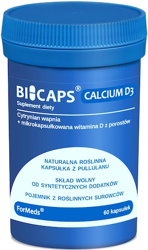 ForMeds BICAPS Calcium D3 Cytrynian Wapnia + Witamina D-3 2000IU 60kaps - suplement diety