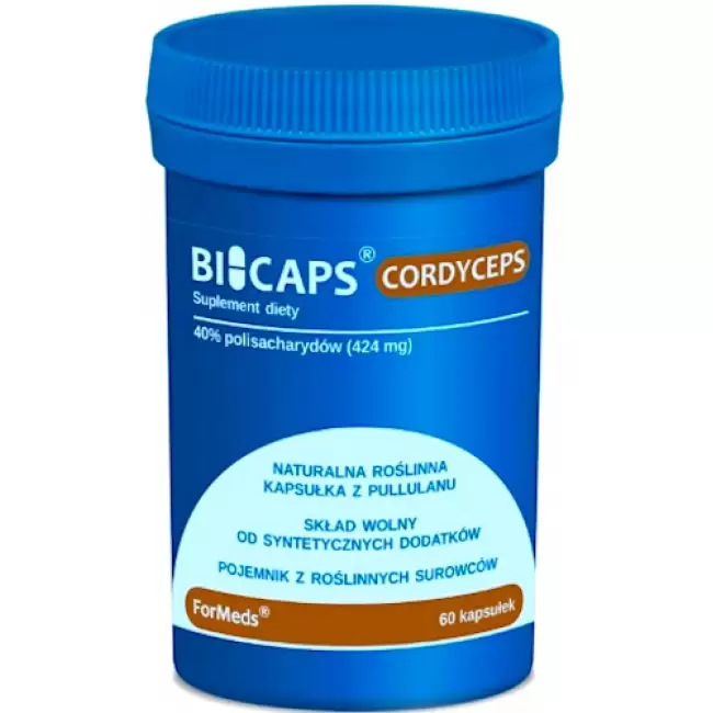 ForMeds BICAPS Cordyceps Kordyceps 424mg 60kaps vege - suplement diety polisacharydy 40%