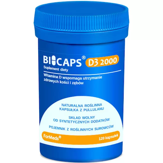 ForMeds BICAPS D3 Witamina D-3 2000IU 120kaps - suplement diety Odporność Kości Mięśnie Ostereporoza