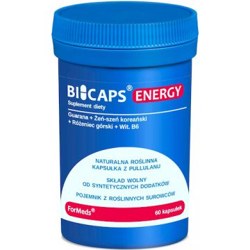 ForMeds BICAPS Energy 60kaps vege Guarana+Żeń-szeń+Różeniec+B6 - suplement diety