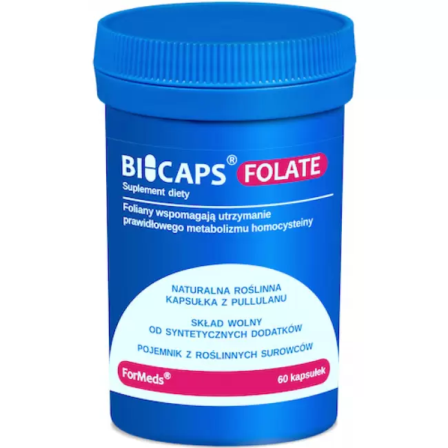 ForMeds BICAPS FOLATE Foliany Kwas Foliowy aktywny 500mcg 60kaps vege - suplement diety Ciąża Krew Odporność