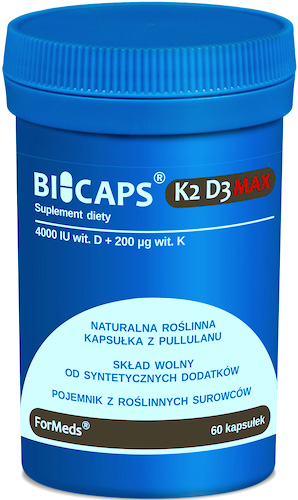 ForMeds BICAPS K2 D3 MAX 60kaps 4000IU D-3 i 200mcg K-2 Mk7 - suplement diety