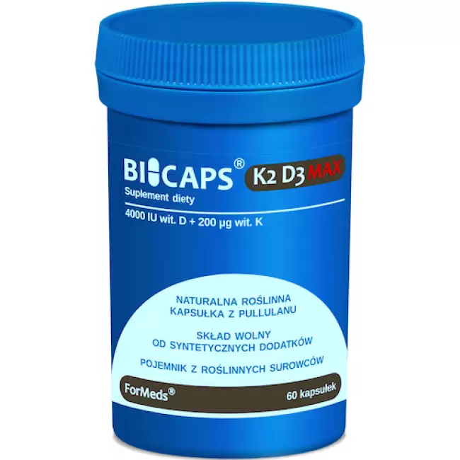 ForMeds BICAPS K2 D3 MAX 60kaps 4000IU D-3 i 200mcg K-2 Mk7 - suplement diety