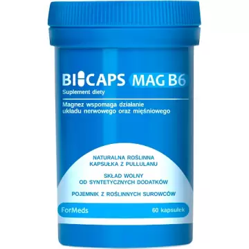 ForMeds BICAPS MAG B6 60kaps Magnez Cytrynian + Witamina B6 Pirydoksyna - suplement diety Nerwy Mięśnie Skurcze Stres