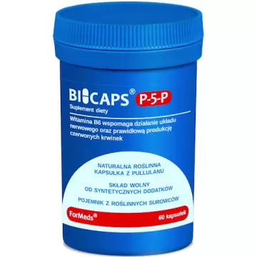 ForMeds BICAPS P-5-P B6 Witamina B-6 koenzymatyczna 25mg 60kaps - suplement diety Anemia Nerwy Energia