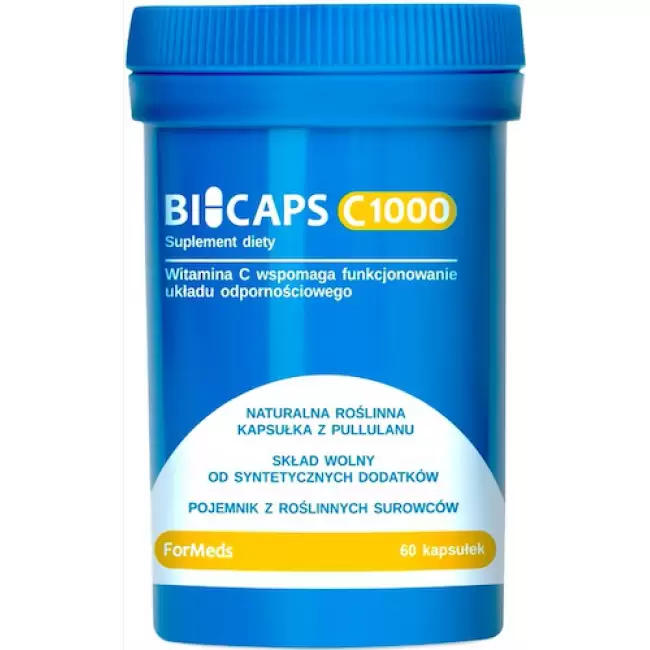 ForMeds BICAPS witamina C 1000mg 60kaps vege Konfiguracja-L - suplement diety Odporność Energia Skóra