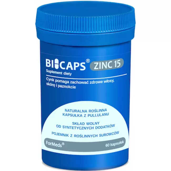ForMeds BICAPS ZINC 15mg 60kaps Cytrynian Cynku + Miedź - suplement diety