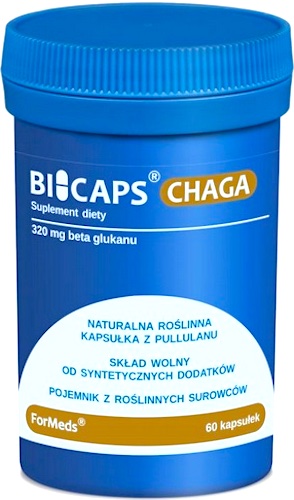ForMeds Chaga 60kaps vege - suplement diety Błyskoporek, Beta Glukan, Czaga