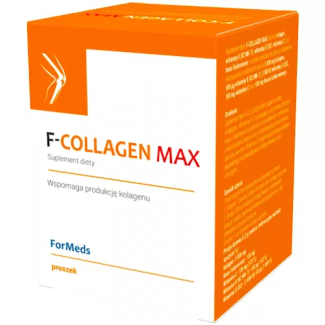 ForMeds F-COLLAGEN MAX Kolagen+Kwas Hialuronowy+D3+K2+C 30prc proszek - suplement diety Kości Mięśnie Skóra