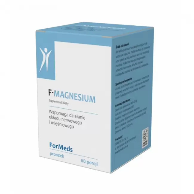 ForMeds Powder F-MAGNESIUM Cytrynian Magnezu 60prc proszek - suplement diety Układ Nerwowy Mięśnie Energia Stres