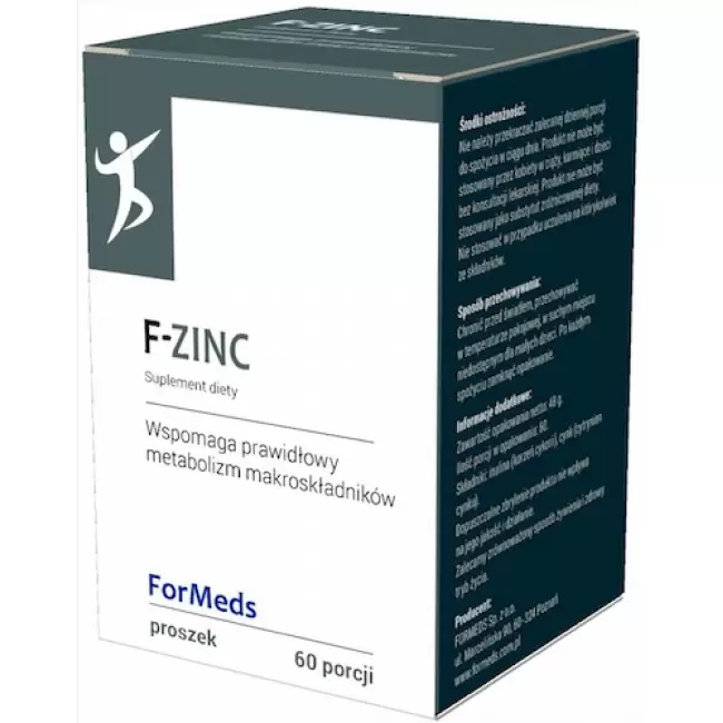 ForMeds Powder F-ZINC Cynk cytrynian 60prc proszek - suplement diety Odporność Włosy Skóra Paznokcie Płodność