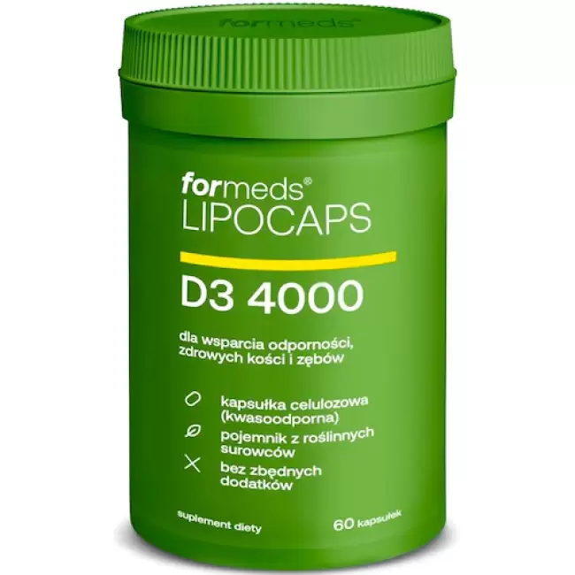 ForMeds Lipocaps Witamina D3 liposomalna 4000IU 60kaps - suplement diety Kości Zęby