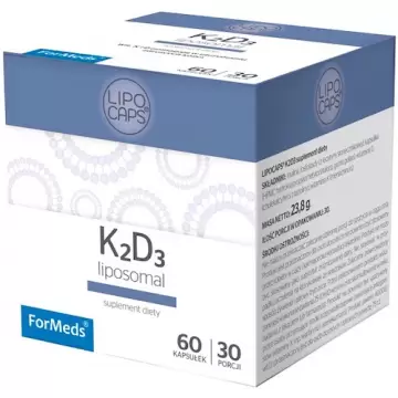 ForMeds Lipocaps Witamina K-2 Mk-7 200mcg D-3 4000IU 60kaps liposomalna K2D3 - suplement diety