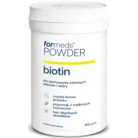 ForMeds Powder F-BIOTIN Biotyna 2500mcg 60prc proszek - suplement diety Witamina B7 H Włosy Skóra Paznokcie