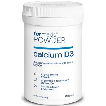 ForMeds Powder F-CALCIUM D-3 Cytrynian Wapnia Witamina D3 60prc proszek - suplement diety Kości Zęby Mięśnie