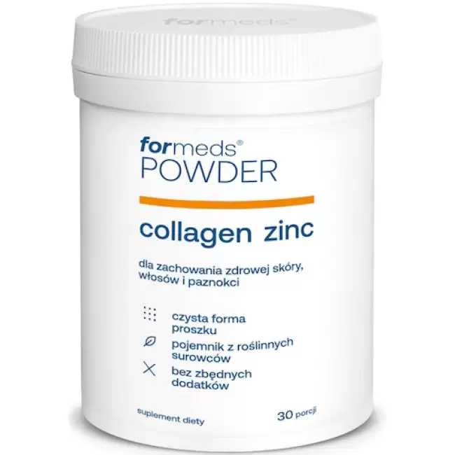 ForMeds Powder F-COLLAGEN ZINC Kolagen+Cynk 30prc proszek - suplement diety Włosy Skóra Paznokcie Kości