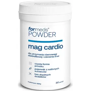 ForMeds Powder F-MAG CARDIO Cytryniany: Magnez+Potas+B6 30prc proszek - suplement diety Serce Ciśnienie Energia