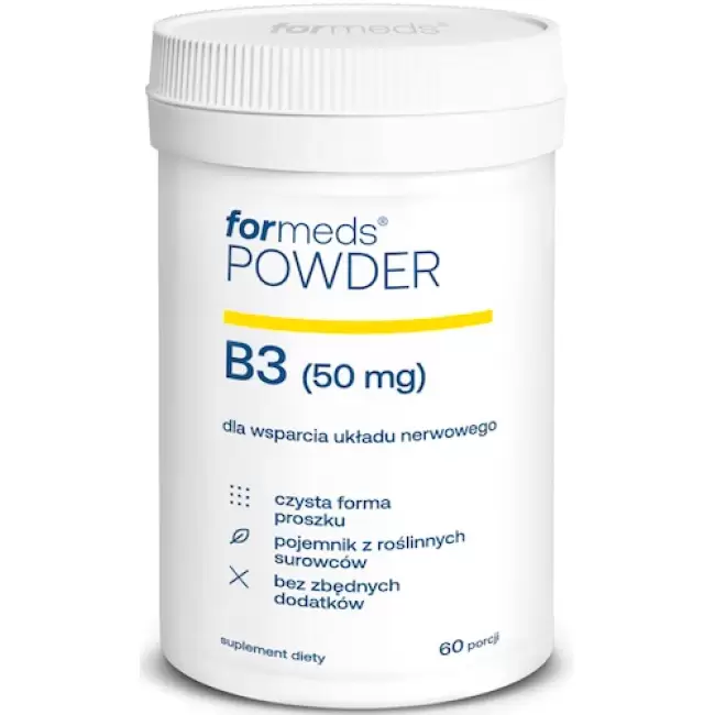ForMeds Powder F-VIT witamina B3 50mg Niacyna 60prc proszek - suplement diety Układ Nerwowy Energia Skóra