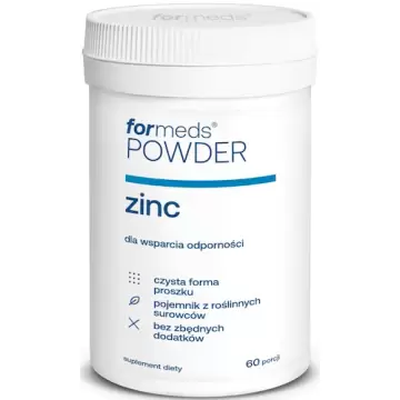 ForMeds Powder F-ZINC Cynk cytrynian 60prc proszek - suplement diety Odporność Włosy Skóra Paznokcie Płodność