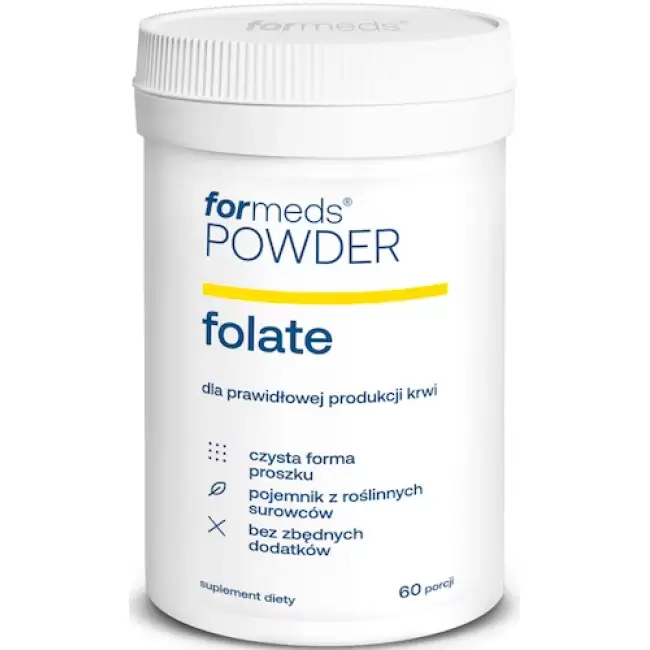 ForMeds Powder Folate F-FOLIC ACID 400 Kwas foliowy 60prc proszek - suplement diety Ciąża Krew Odporność