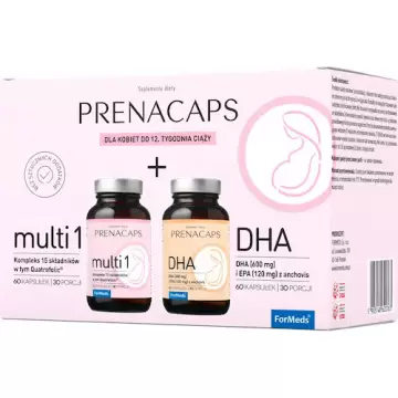 ForMeds Prenacaps Multi 1 + Omega-3 DHA EPA Kompleks Witaminy i Minerały 60kaps Ciąża, Dziecko - suplement diety