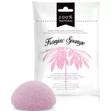 Gąbka do twarzy Konjac Sponge Różowa z glinką 100% naturalna pH