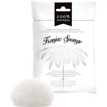 Gąbka do twarzy Konjac Sponge Biała 100% naturalna pH