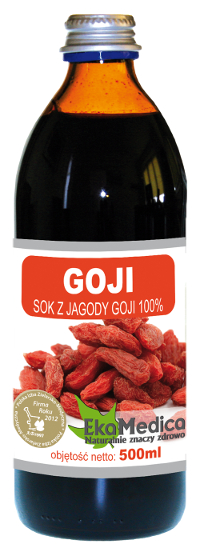 EkaMEdica Goji Sok z Jagody Goji 100% 500ml - suplement diety