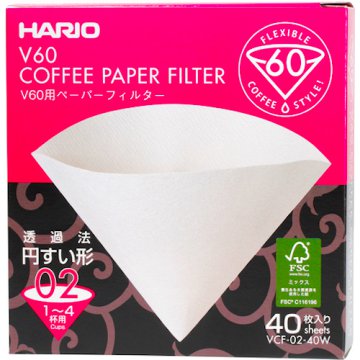 Hario filtry papierowe /Japońskie/ V60-02 VCF-02-40W 40szt