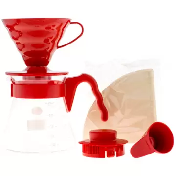 Hario zestaw V60 Pour Over Kit Red - drip, serwer, filtry