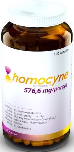 Hauster Homocyne 120kaps Homocysteina+B6+B3+B2+B12+Biotyna- suplement diety